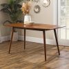 60 x 35 inch Mid-Century Modern Dining Table in Acorn Brown Wood Finish