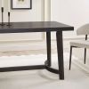 Rectangular 70 x 36-inch Farmhouse Dining Table in Black Wood Finish