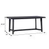 Rectangular 70 x 36-inch Farmhouse Dining Table in Black Wood Finish