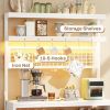 White Modern Industrial Kitchen Baker's Rack with Multi-Color LED Lights