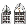 Sailboat Shaped Wine Cabinet Rack, 2 Piece Display Rack, Freestanding Wine Cabinet with Bottle Storage, Spirits and Wine Home Bar, Kitchen, Dining Roo