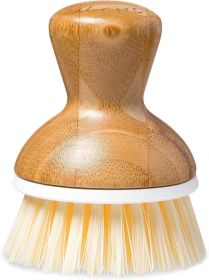 Bubble Up Bamboo Dish Brush–Family Safe, Formaldehyde-Free– Ergonomic Palm Scrubber with Handle for Kitchen Cleaning, Dish Scrub Brush for Nonstick, C