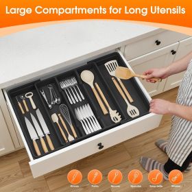 Large Silverware Organizer, Expandable Utensil Drawer Organizer for Kitchen Drawers, Kitchen Drawer Organizer for Spoons/Forks/Knives, Multipurpose &