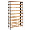 48 Bottle Wine Rack,8-Tier Wine Bottle Holder,Freestanding Floor Display Wine Storage Shelves with Wood Table Top,For Kitchen Pantry, Cellar, Bar, Din