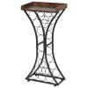 15 Bottle Wine Rack, Freestanding Floor Wine Holder Stand Liquor Cabinet with Wood Tabletop, Easy Assembly Floor Storage Rack, For Home Bar Kitchen Li