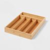 Natural 5 Compartment Flatware Drawer Organizer Brown : Silverware & Utensils Holder, In-Drawer Storage