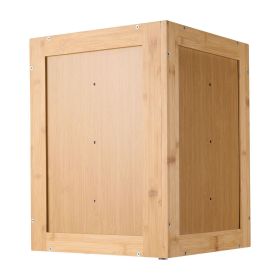 Corner Bread Box for Kitchen Counter, Double Layer Large Capacity Bamboo Bread Storage Container, Farmhouse Wooden Breadbox for Homemade Bread, Storag