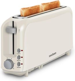 2 Slice Slim Toaster, Single 10" Long Slot Toaster Fits Bagels & Artisan Bread, 6 Shade Settings, Cancel/Reheat/Defrost, Removable Crumb Tray, Auto Sh
