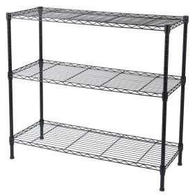 3-Tier Heavy Duty Adjustable Shelving Unit Black