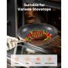 Frying Pan Skillet, Aluminum Egg Fry Pans, 3 Piece (8, 10, 12 in), Nonsitck Ceramic Heavy-Duty Skillets with Heat-Resistant Handle, Chef's Cookware