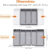 Utensil Organizer for Kitchen Drawers, Expandable Cooking Utensil Tray, Adjustable Cutlery Silverware Flatware Holder, Plastic Spatula Tools Storage D