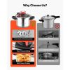 Pressure Cooker, 6.3Qt Pressure Cooker Stainless Steel, Pressures Canner with Steaming Rack, Tempered Glass Lid, Three Pressures Settings for Meat, Be