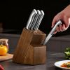 Kitchen Knife Set with Block and Sharpener, 15 Piece German High Carbon Stainless Steel Sharp Knife Set, Kitchen Cutlery with Ergonomic Handle, Sharpe