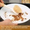 2 Pack Kitchen Dish Brush Bamboo Handle Dish Scrubber Built-in Scraper, Scrub Brush for Pans, Pots, Kitchen Sink Cleaning, Dishwashing and Cleaning Br