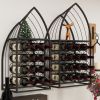 Sailboat Shaped Wine Cabinet Rack, 2 Piece Display Rack, Freestanding Wine Cabinet with Bottle Storage, Spirits and Wine Home Bar, Kitchen, Dining Roo
