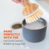 Bubble Up Bamboo Dish Brush–Family Safe, Formaldehyde-Free– Ergonomic Palm Scrubber with Handle for Kitchen Cleaning, Dish Scrub Brush for Nonstick, C