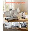 10" Commercial Meat Slicer, 240W Electric Deli Food Slicer with Carbon Steel Blade, Built-In Sharpener & 0-0.47" Adjustable Thickness for Frozen Meat,