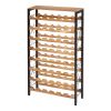 48 Bottle Wine Rack,8-Tier Wine Bottle Holder,Freestanding Floor Display Wine Storage Shelves with Wood Table Top,For Kitchen Pantry, Cellar, Bar, Din
