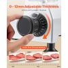 10" Commercial Meat Slicer, 240W Electric Deli Food Slicer with Carbon Steel Blade, Built-In Sharpener & 0-0.47" Adjustable Thickness for Frozen Meat,