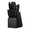 Kitchen Knife Set with Block and Sharpener, 15 Piece German High Carbon Stainless Steel Knife Set, Kitchen Cutlery with PP Ergonomic Handle, Sharpenin