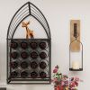 Sailboat Shaped Wine Cabinet Rack, 2 Piece Display Rack, Freestanding Wine Cabinet with Bottle Storage, Spirits and Wine Home Bar, Kitchen, Dining Roo