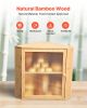 Corner Bread Box for Kitchen Counter, Double Layer Large Capacity Bamboo Bread Storage Container, Farmhouse Wooden Breadbox for Homemade Bread, Storag