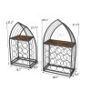 Sailboat Shaped Wine Cabinet Rack, 2 Piece Display Rack, Freestanding Wine Cabinet with Bottle Storage, Spirits and Wine Home Bar, Kitchen, Dining Roo