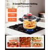 Pressure Cooker, 6.3Qt Pressure Cooker Stainless Steel, Pressures Canner with Steaming Rack, Tempered Glass Lid, Three Pressures Settings for Meat, Be