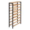 48 Bottle Wine Rack,8-Tier Wine Bottle Holder,Freestanding Floor Display Wine Storage Shelves with Wood Table Top,For Kitchen Pantry, Cellar, Bar, Din