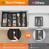 Large Silverware Organizer, Expandable Utensil Drawer Organizer for Kitchen Drawers, Kitchen Drawer Organizer for Spoons/Forks/Knives, Multipurpose &