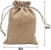 50PC 4inch*6inch Natural jute drawstring bag, eco-friendly storage bag, gift wrapping bag, multi-purpose storage bag