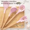 Kitchen Utensils set, 39 PCS Silicone Cooking Utensils Set with Wooden Handle, 446°F Heat Resistant Food Grade Utensil Sets, BPA Free Kitchen Gadgets