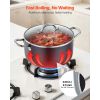 Aluminum Stock Pot, 8-Quart Nonstick Ceramic Coated Pot with Glass Lid, PFOA-Free, PFAS-Free, Compatible with Gas Stoves, Induction Cooktops, Electric