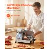 10" Commercial Meat Slicer, 240W Electric Deli Food Slicer with Carbon Steel Blade, Built-In Sharpener & 0-0.47" Adjustable Thickness for Frozen Meat,