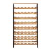 48 Bottle Wine Rack,8-Tier Wine Bottle Holder,Freestanding Floor Display Wine Storage Shelves with Wood Table Top,For Kitchen Pantry, Cellar, Bar, Din