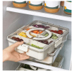 Portable divider plates with lids and handles, suitable for parties, snack boxes, food containers, and vegetable trays (white).