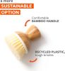 Bubble Up Bamboo Dish Brush–Family Safe, Formaldehyde-Free– Ergonomic Palm Scrubber with Handle for Kitchen Cleaning, Dish Scrub Brush for Nonstick, C