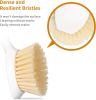 2 Pack Kitchen Dish Brush Bamboo Handle Dish Scrubber Built-in Scraper, Scrub Brush for Pans, Pots, Kitchen Sink Cleaning, Dishwashing and Cleaning Br