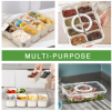 Portable divider plates with lids and handles, suitable for parties, snack boxes, food containers, and vegetable trays (white).