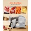 10" Commercial Meat Slicer, 240W Electric Deli Food Slicer with Carbon Steel Blade, Built-In Sharpener & 0-0.47" Adjustable Thickness for Frozen Meat,
