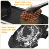 Dual-Electric 2 in 1 Hot Pot & Grill Combo, 2200W Rapid-Heat Indoor , 3.7 QT Non-Stick Hotpot Separate Temp Control , Apartment-Friendly Party Cooker