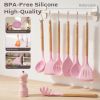 Kitchen Utensils set, 39 PCS Silicone Cooking Utensils Set with Wooden Handle, 446°F Heat Resistant Food Grade Utensil Sets, BPA Free Kitchen Gadgets