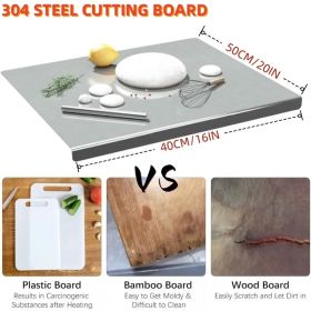 XXL 304 Stainless Steel Cutting Board  Anti-Slip & Mildew-Proof No More Moldy Wooden Boards - Heavy-Duty & Food-Safe, Easy To Clean - Chop Meat, (Option: 40CM50CM)