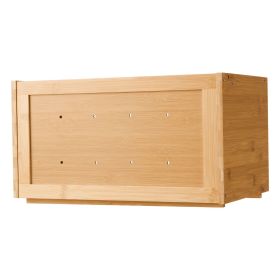 Bread Box for Kitchen Counter, Large Capacity Bamboo Bread Storage Container, Farmhouse Wooden Breadbox Organizer for Homemade Bread, Storage Holder B (Number of Layers: Single Layer, Color: Burlywood)