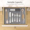 Silverware Drawer Organizer, Expandable Utensil Tray for Kitchen, BPA Free Flatware and Cutlery Holder, Adjustable Plastic Storage for Spoons Forks Kn