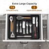 Extra Large Expandable Silverware Organizer, BPA-Free Food-Safe Cutlery Flatware Organizer, Kitchen Utensil Drawer Organizer, Adjustable Silverware Ho