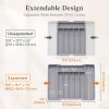 Silverware Drawer Organizer, Expandable Utensil Tray for Kitchen, BPA Free Flatware and Cutlery Holder, Adjustable Plastic Storage for Spoons Forks Kn