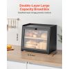 Double Layer Bread Box for Kitchen Counter, Large Capacity Bamboo Bread Storage Container, Farmhouse Wooden Breadbox for Homemade Bread, Storage Holde