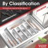 Silverware Organizer - Expandable Kitchen Drawer Organizer, Adjustable Utensil Organizer, Cutlery Tray for Forks, Knives, Multipurpose Kitchen Organiz