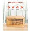 Bread Box for Kitchen Counter, Large Capacity Bamboo Bread Storage Container, Farmhouse Wooden Breadbox Organizer for Homemade Bread, Storage Holder B